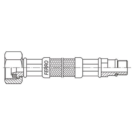 Ferro wąż w oplocie  1/2xM10x1'' 60cm z krótką końcówką