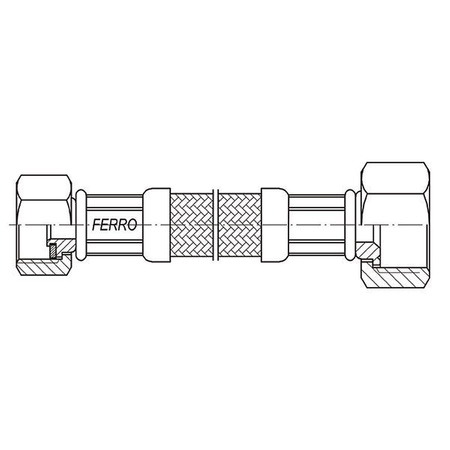 Ferro wąż w oplocie  3/4”×1/2” L40cm nakrętno - nakrętny 