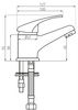 Bateria umywalkowa Basic stojąca, chrom