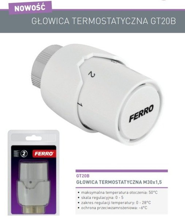 GŁOWICA TERMOSTATYCZNA GT20B FERRO