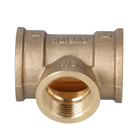 Trójnik redukcyjny mosiężny 1"x3/4"x1" żółty