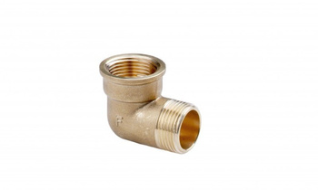 Kolanko mosiężne 5/4" nakrętno-wkrętne żółte